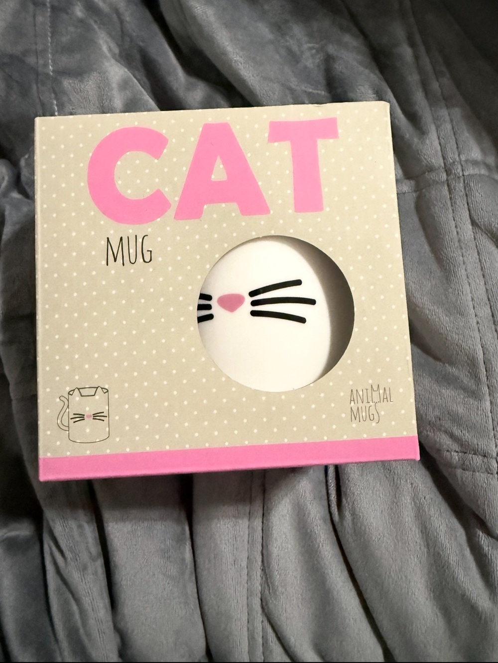 Source Unknown Cat Mug - Pink, White, Black